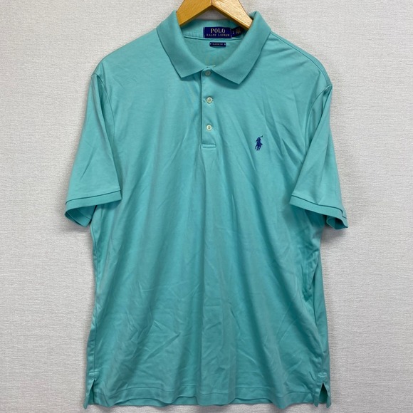 Polo Ralph Lauren Classic Fit Polo Shirt Men's L/G Teal Blue Cotton Pony Preppy - Picture 2 of 9
